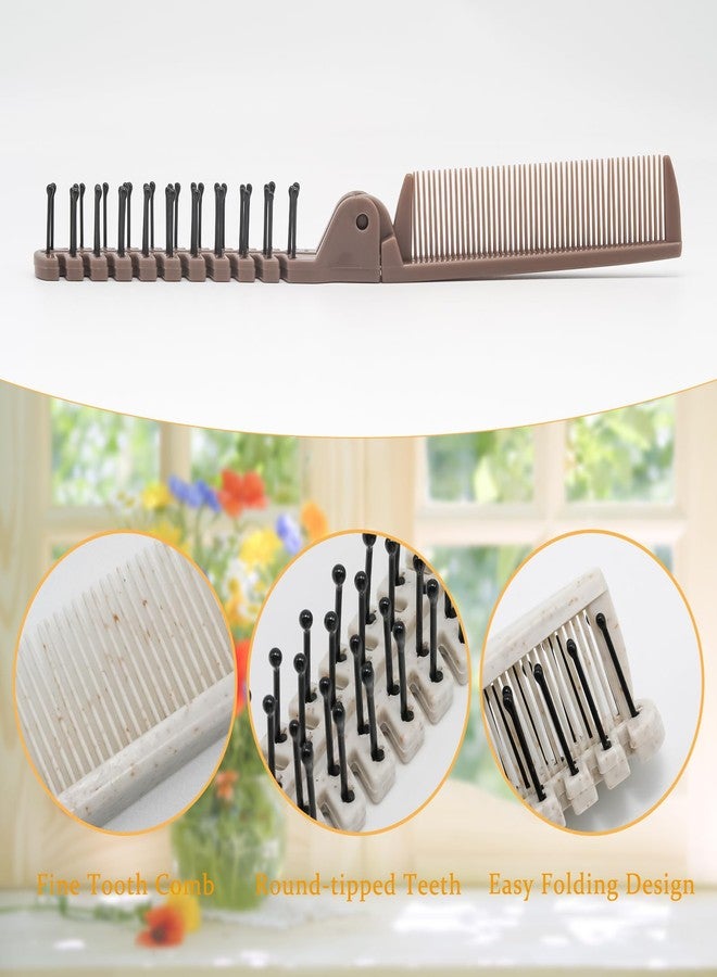 Pocoxll 3 Pack Travel Foldable Brush, Folding Comb with Dual-Headed Design for Women (Multi-colored) - Image 4