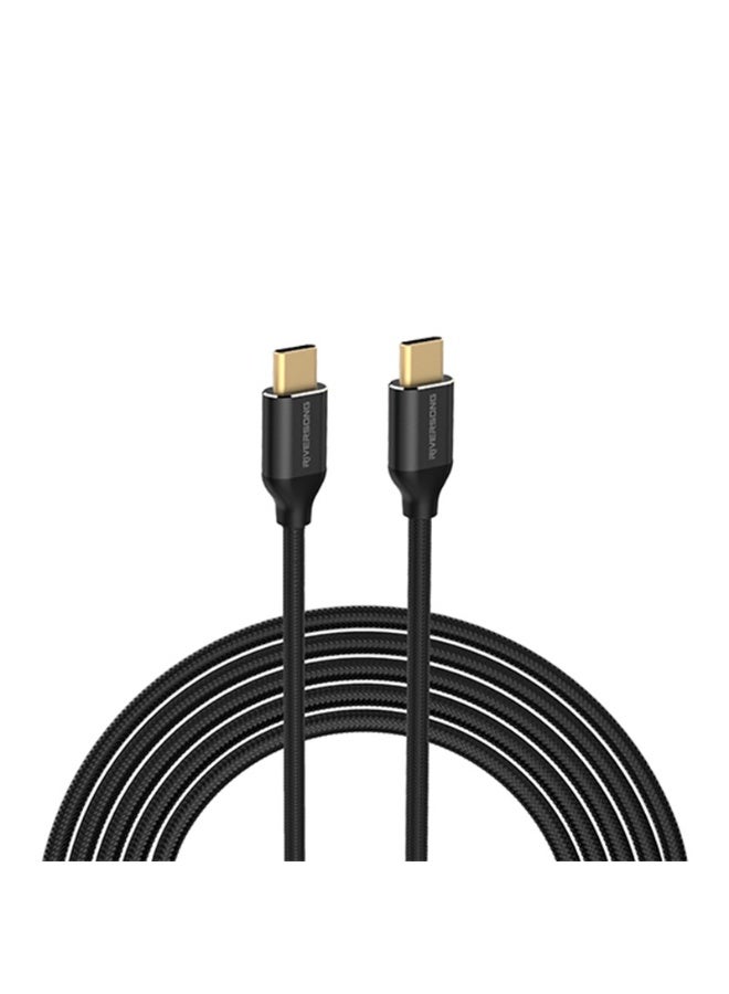 ريفرسونج كابل شحن ونقل بيانات Riversong Hercules C2 Type-C إلى Type-C بطول 1.8 متر بموصلات مطلية بالذهب، 196 سلك نحاس، تصميم مضفر من ألياف الكيفلار لمتانة فائقة وأداء سريع - Image 2
