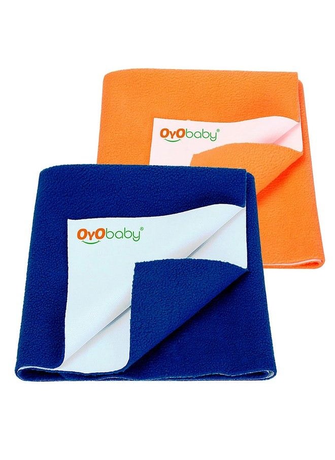 OYO BABY Waterproof Baby Bed Protector Dry Sheets For New Born Babies ; Reusable Mats ; Cot & Bassinet Gift Pack (Royal Blue + Peach)Small (70Cm X 50Cm)  - Image 2