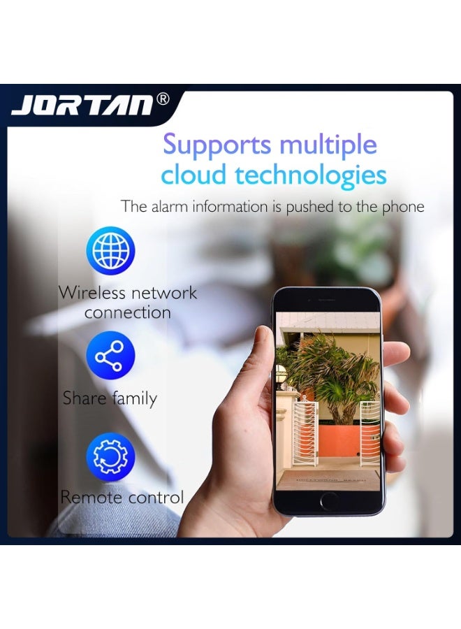 جورتان كاميرا مراقبة خارجية ذكية Wi-Fi بدقة 9 ميجابكسل، كاميرا ثلاثية العدسات مع تقريب هجين 8×، كشف حركة بالذكاء الاصطناعي، رؤية ليلية ملونة، صوت ثنائي الاتجاه، منفذ RJ45 وإنذار ذكي - Image 3