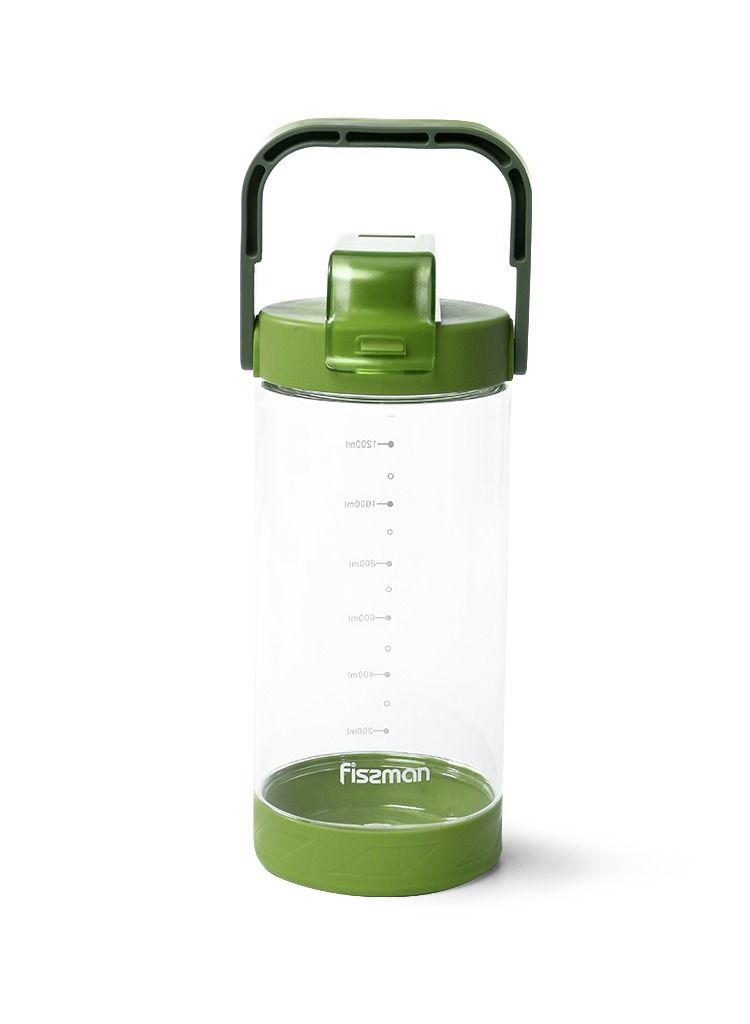 فيسمان زجاجة ماء ، خالية من مادة BPA غير سامة ، زجاجة عصير بلاستيكية منزلية الصنع ، مشروبات باردة 1400 مل