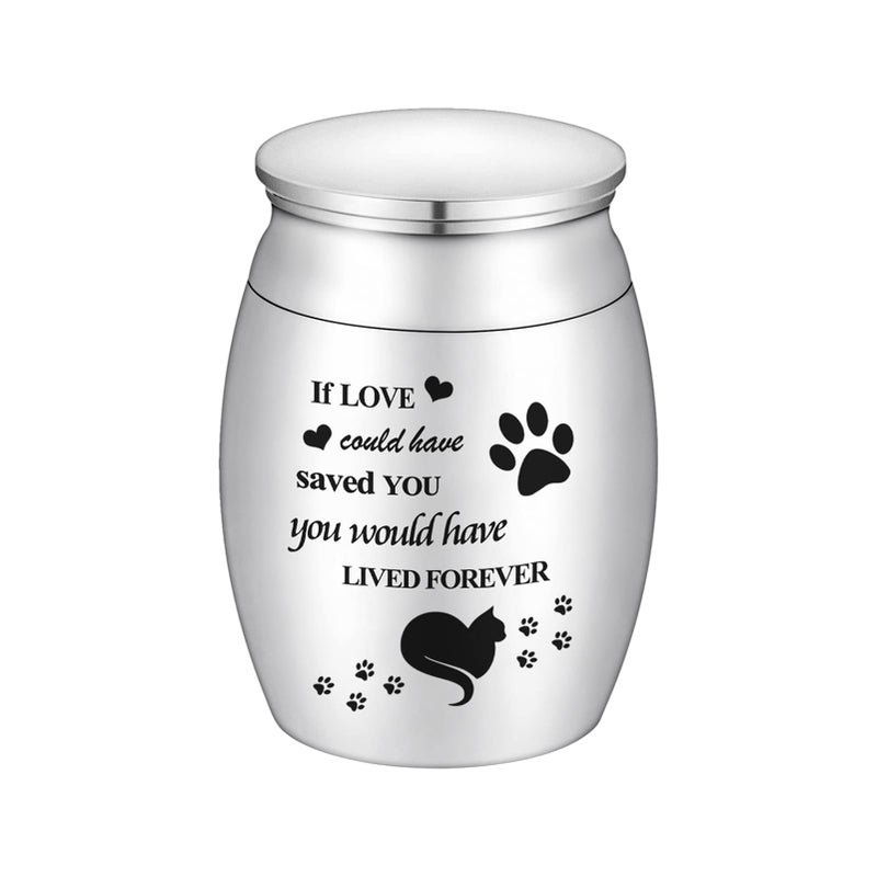 Mini Small Cat Urn For Ashes 1.57 Inches Tiny Cremation Urn For Pet Ashes Mini Cat Paw Keepsake Urns Stainless Steel Small Ashes Urns Mini Small Urn For Cat Ashes Holder