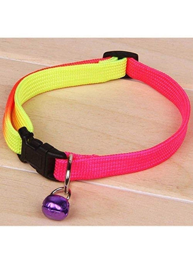 Adjustable 15 Mm Nylon Puppy Leash & Harness Set + Rainbow Collar With Bell For Puppy & Small Breed - Image 2