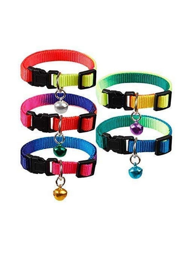 Adjustable 15 Mm Nylon Puppy Leash & Harness Set + Rainbow Collar With Bell For Puppy & Small Breed - Image 5