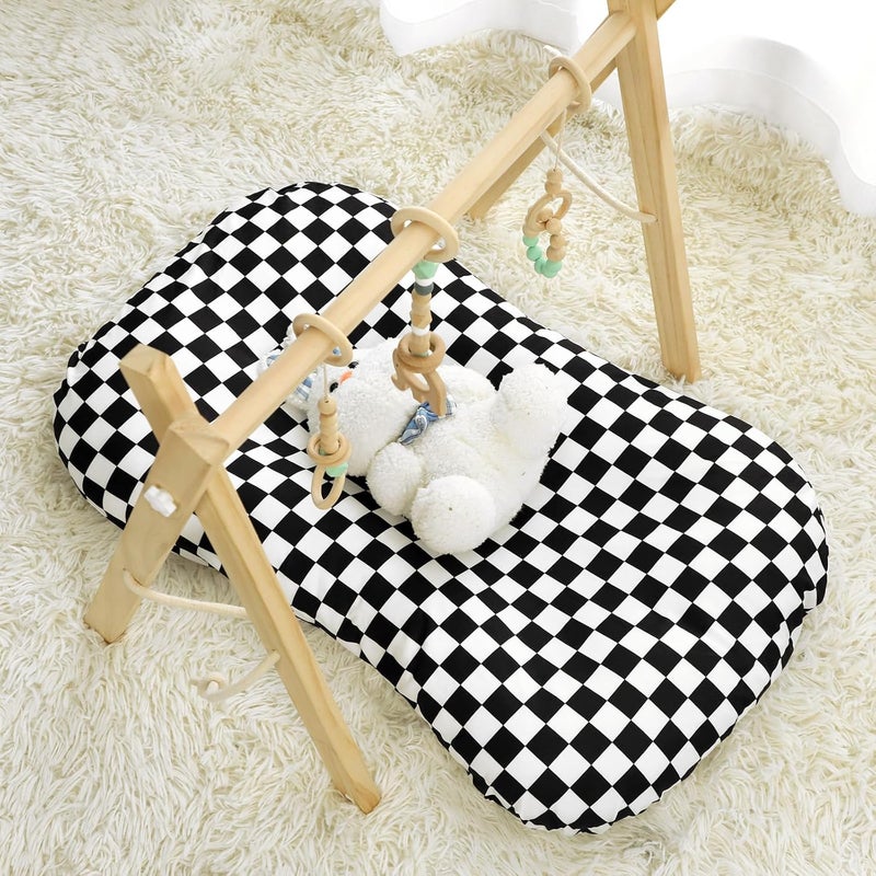 DILIMI Baby Lounger Cover for Boys and Girls Removable Cover Ultra Soft Comfortable Lounger Slipcover Black Checkerboard Lounger not Included - Image 2