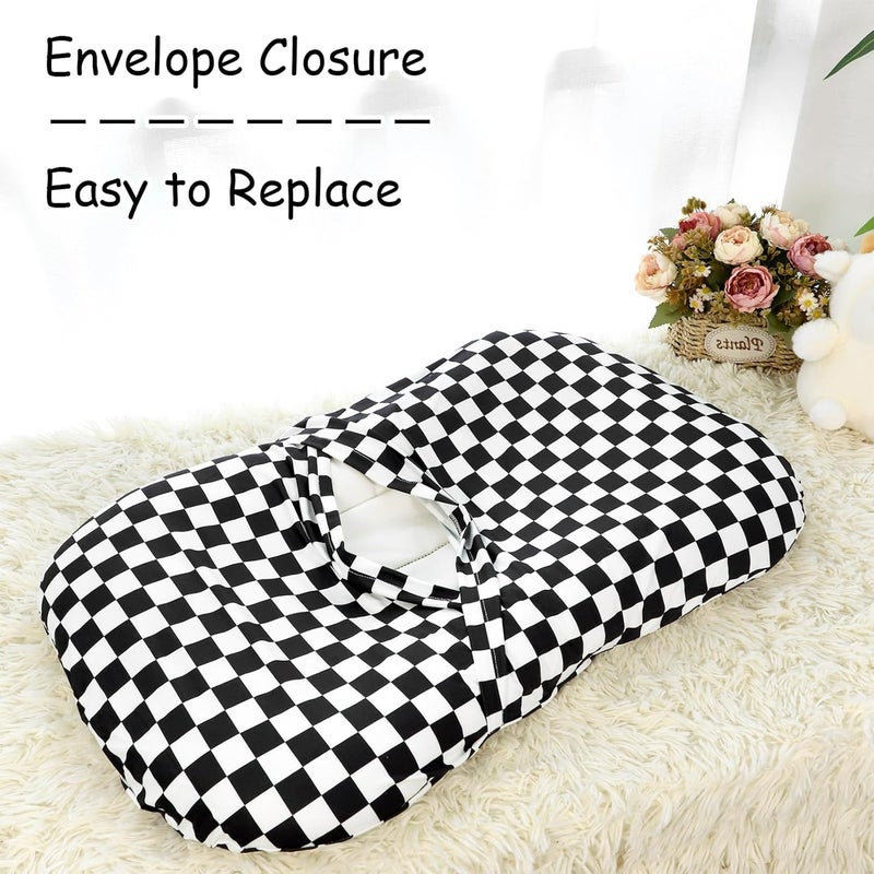 DILIMI Baby Lounger Cover for Boys and Girls Removable Cover Ultra Soft Comfortable Lounger Slipcover Black Checkerboard Lounger not Included - Image 5