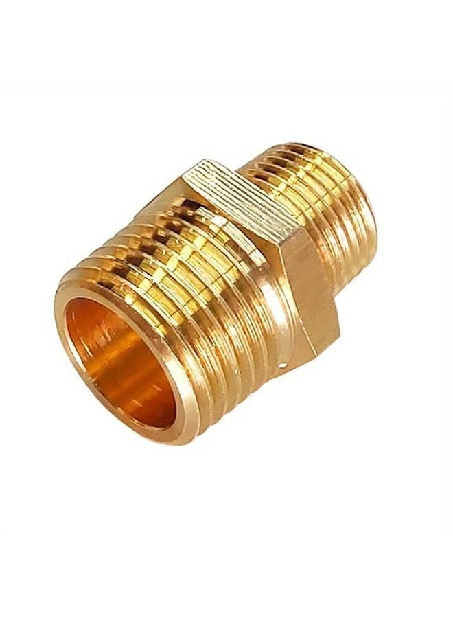 1/2 بوصة إلى 3/8 بوصة حلمة سداسية مختزلة ثقيلة من النحاس الأصفر الصلب لتجهيزات السباكة المضادة للتسرب - Image 1