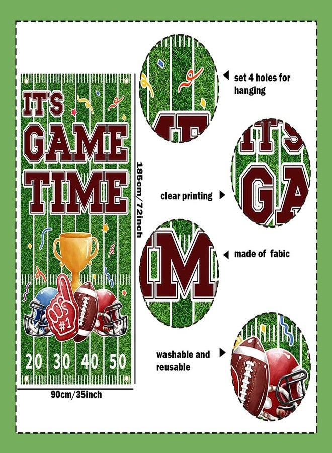 Ticuenicoa Football Party Decorations Door Cover - Door Cover Banner | It's Game Time Game Day Banner Backdrop for American Football Birthday Party & Tailgate Party Decor - Image 5