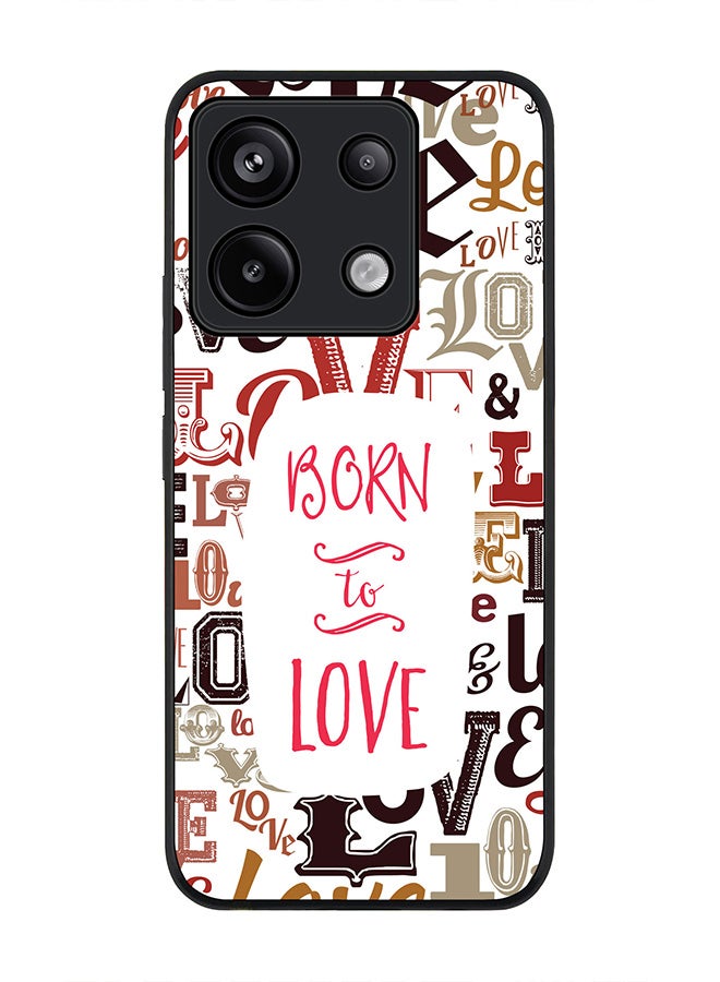 Stylizedd Rugged Black Edge Case for Xiaomi Redmi Note 13 Pro 5G, Slim fit Case Flexible Anti Drop TPU Gel Thin Cover -  Born To Love - Image 1