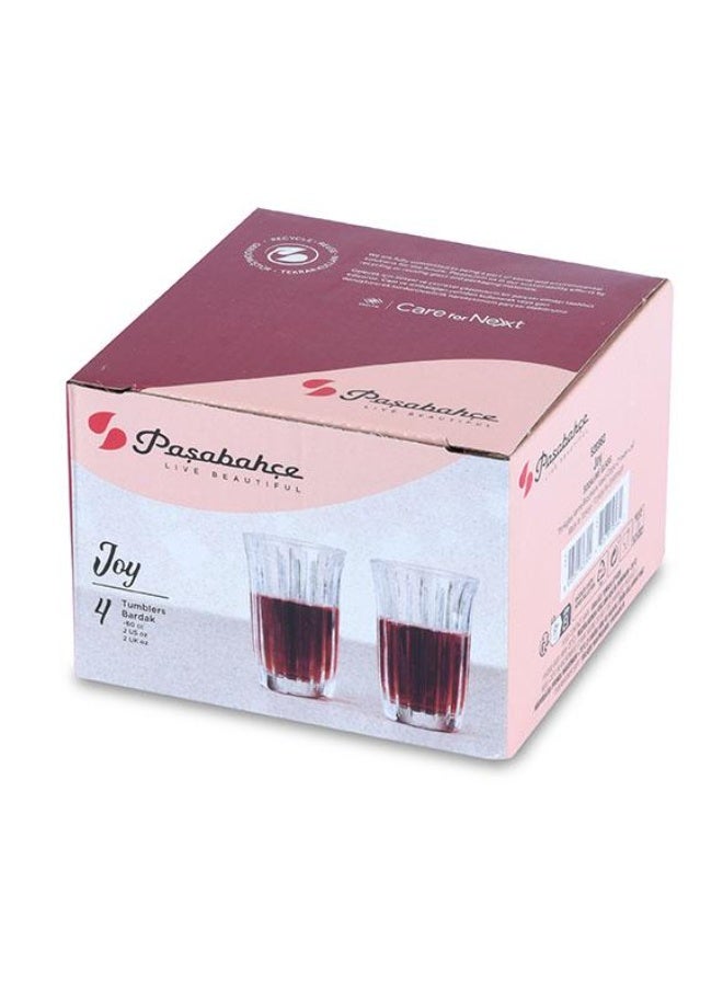 Paşabahçe Pasabahce Joy Tumbler 60cc – 4-Piece Shot Glass Set GB - Image 4