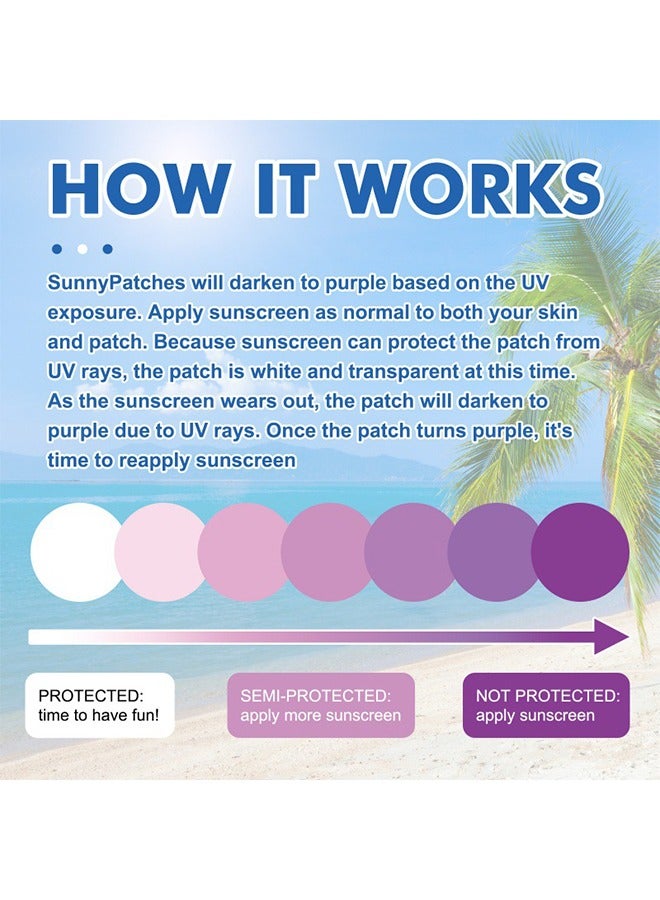 إيلهو صني التصحيح ، ملصقات الأشعة فوق البنفسجية ، للوقاية من الشمس إعادة تطبيق بقع للماء الجسم والوجه ، ملصق تذكير  الكشف ، كشف SPF من ذراع الأطفال البالغين ، الساق - Image 4