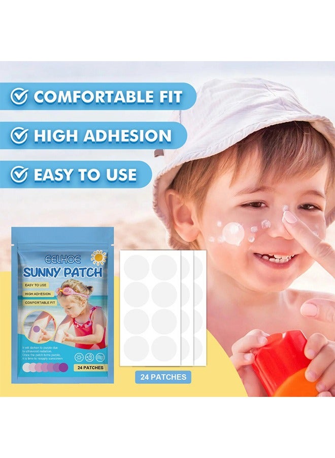 إيلهو صني التصحيح ، ملصقات الأشعة فوق البنفسجية ، للوقاية من الشمس إعادة تطبيق بقع للماء الجسم والوجه ، ملصق تذكير  الكشف ، كشف SPF من ذراع الأطفال البالغين ، الساق - Image 3