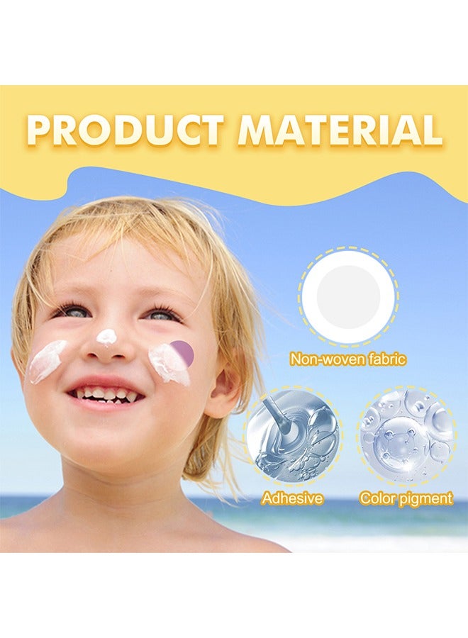 إيلهو صني التصحيح ، ملصقات الأشعة فوق البنفسجية ، للوقاية من الشمس إعادة تطبيق بقع للماء الجسم والوجه ، ملصق تذكير  الكشف ، كشف SPF من ذراع الأطفال البالغين ، الساق - Image 5