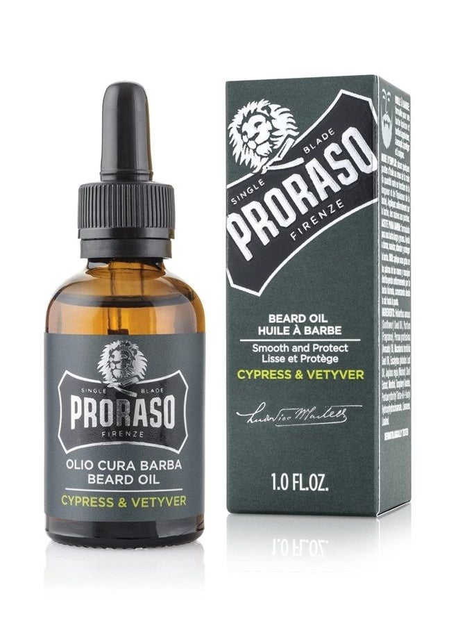 proraso - Beard Oil - Cypress and Vetyver, 1 Fl Oz - Image 1