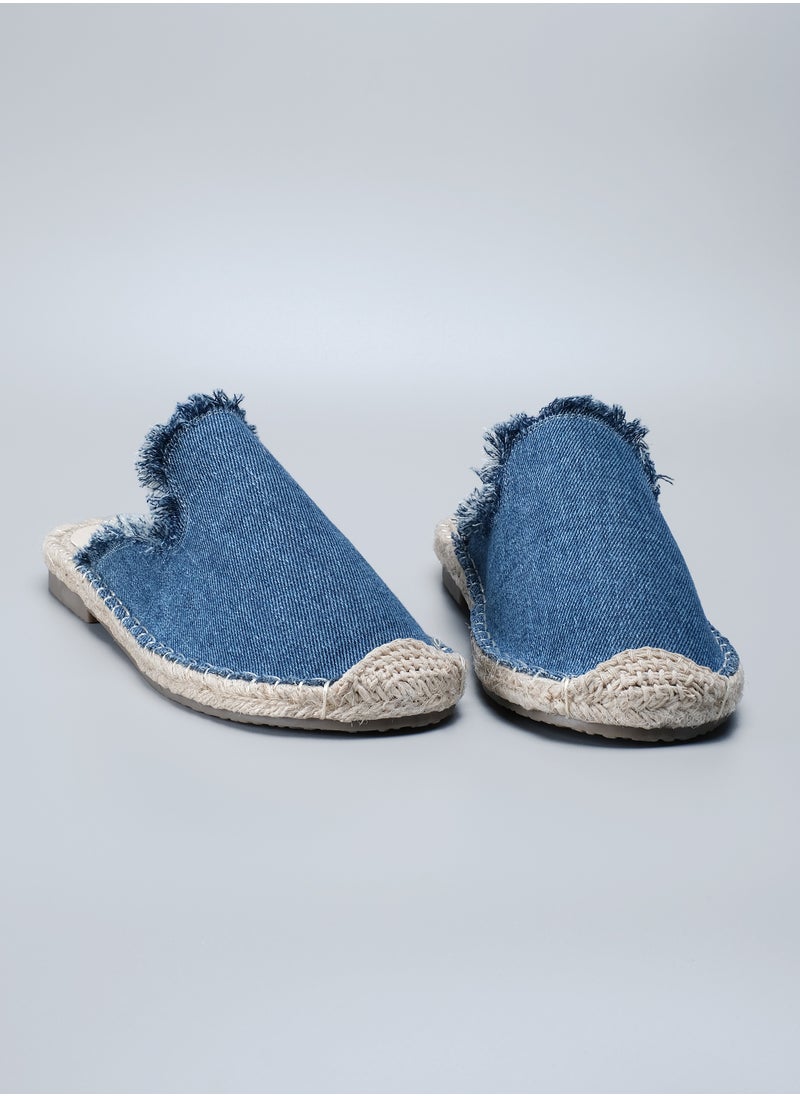 MERRY KURRY - 2024 Lady's Handmade Espadrilles  Flat Shoes With Jeans Fabric - Image 1