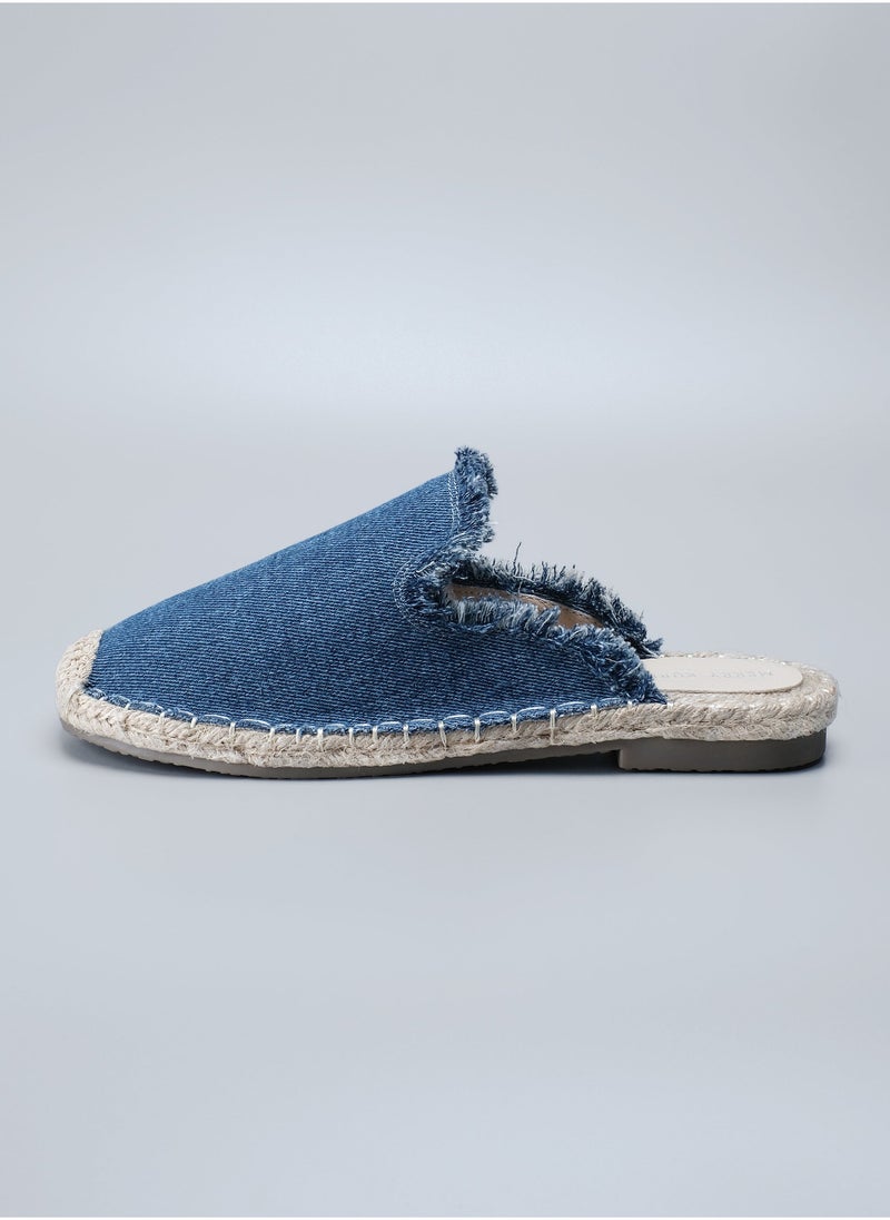 MERRY KURRY - 2024 Lady's Handmade Espadrilles  Flat Shoes With Jeans Fabric - Image 1
