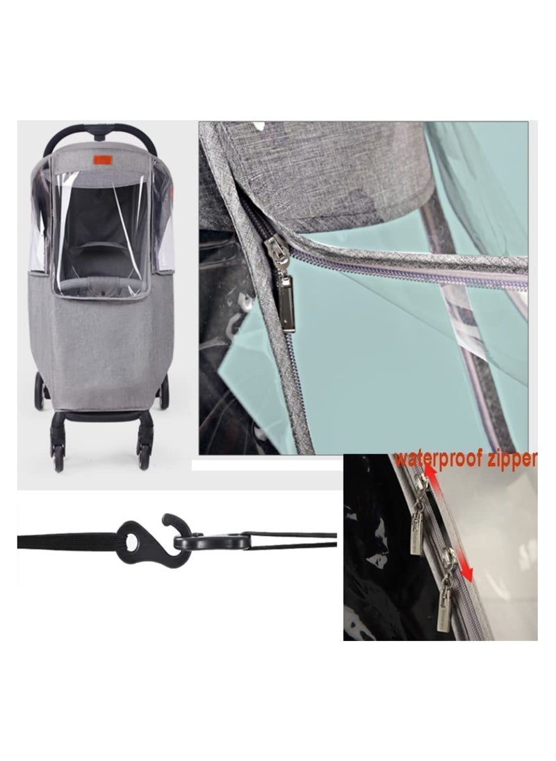 SYOSI Stroller Rain Cover Universal Weather Shield for Pushchair Stroller Buggy Pram Pushchair Rain Cover with Zip Rain Cover for Pram Baby Travel Weather Shield Fit Most Strollers  - Image 2