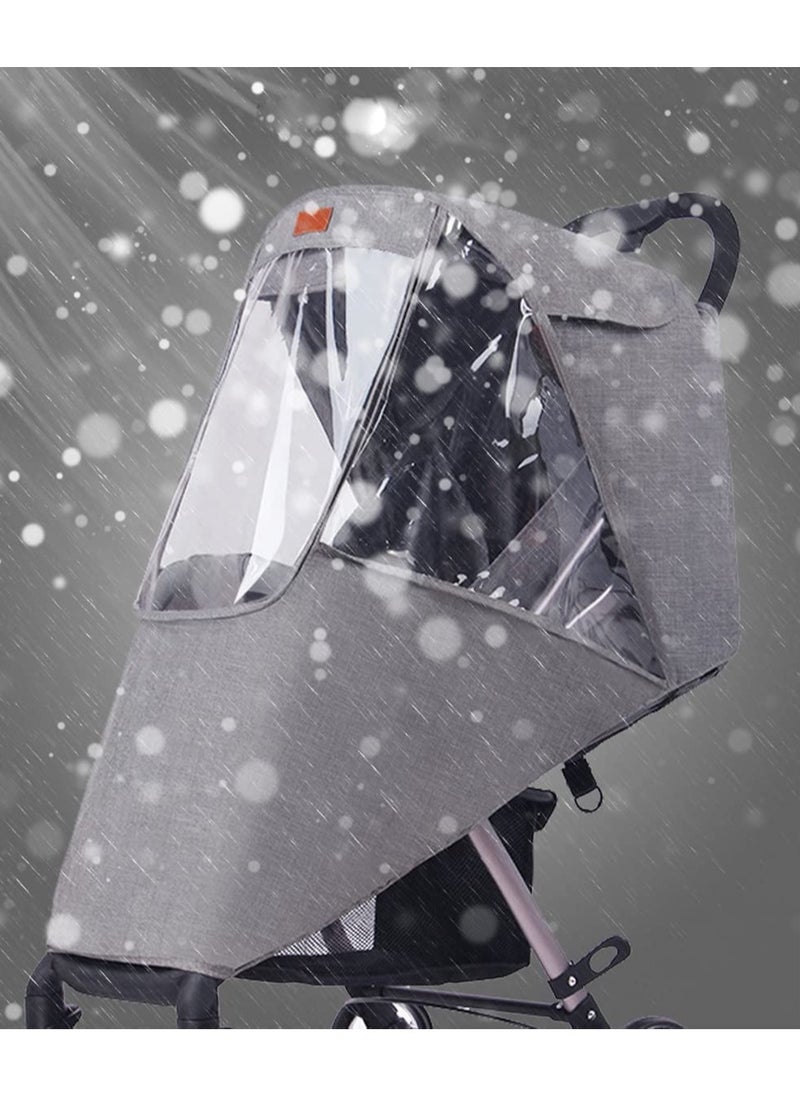 SYOSI Stroller Rain Cover Universal Weather Shield for Pushchair Stroller Buggy Pram Pushchair Rain Cover with Zip Rain Cover for Pram Baby Travel Weather Shield Fit Most Strollers  - Image 4