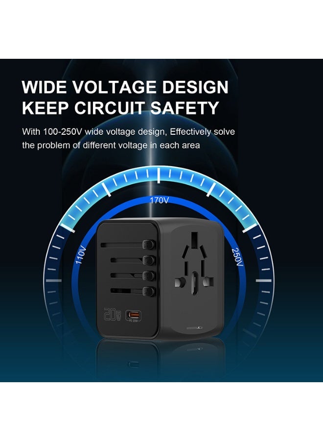 شاحن سفر متعدد الوظائف - محول طاقة 199 مع تقنية PD20W وQC3.0 - Image 4