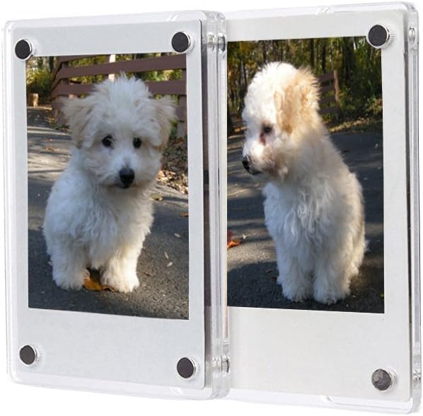 FoRapid 3" Dual Sided Clear Acrylic Refrigerator Magnetic Photo Frame, Frameless Display Compatible with Fujifilm Mini 9 8 8+ 2x3 Photo (x5) - Image 3