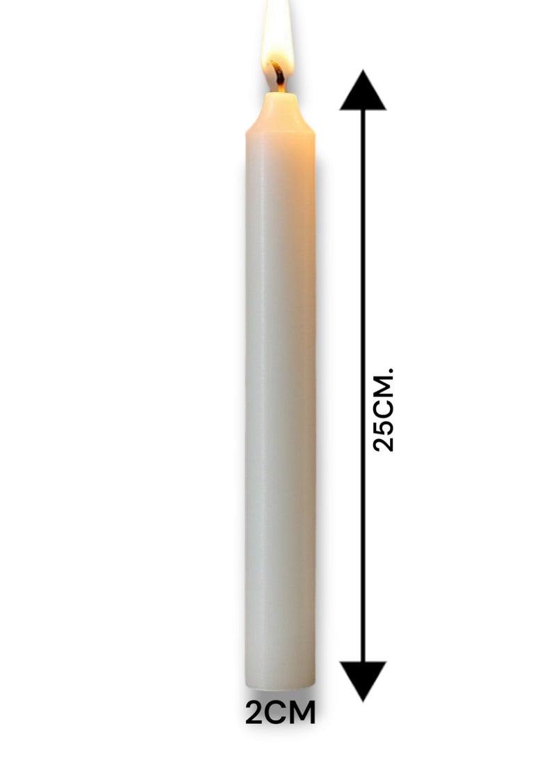 VENDIX Candles 4pcs Unscented Straight 25Cm Tall Dinner Table Candles Ideal for Birthday Christmas Wedding Party Decoration  - Image 2