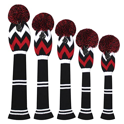 Scott Edward Knit Golf Club Cover for Woods and Driver Set of 5 Head Covers Protect Driver Wood(460cc) 1 Fairway Wood2 and Hybrid/UT2 with Rotating Club Number Tags - Image 2