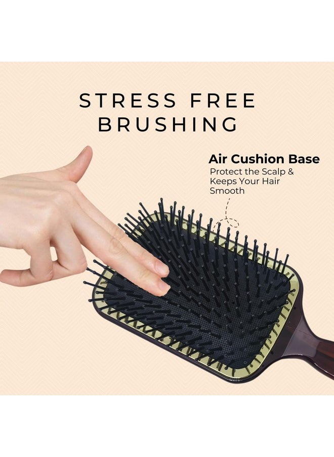 Scarlet Line Scarlet Line Large Paddle Hair Brush with Plastic Handle, Air Cushion Paddle Brush with Ball Tip Nylon Bristles Styling n Straightening_Shell Color  - Image 4