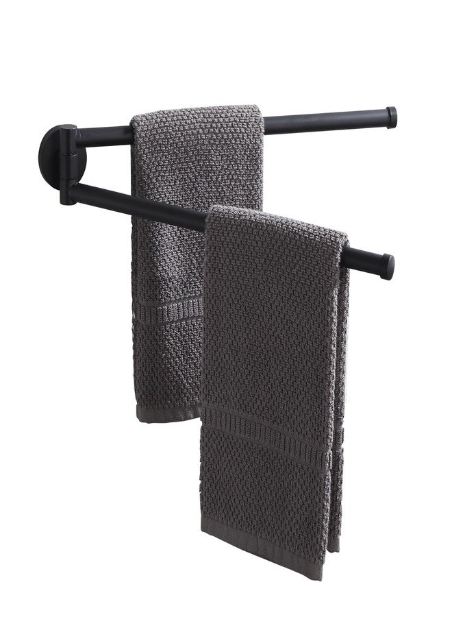 BGL Swivel Towel Bar for Bathroom Matte Black,Swing Out Double Towel Bar 2-Arm Kitchen Wall Mounted Towel Hanger Holder for Bathroom Organizer - Image 1