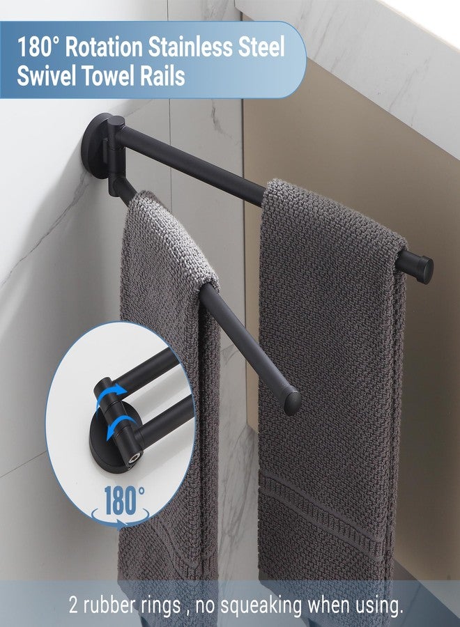 BGL Swivel Towel Bar for Bathroom Matte Black,Swing Out Double Towel Bar 2-Arm Kitchen Wall Mounted Towel Hanger Holder for Bathroom Organizer - Image 5