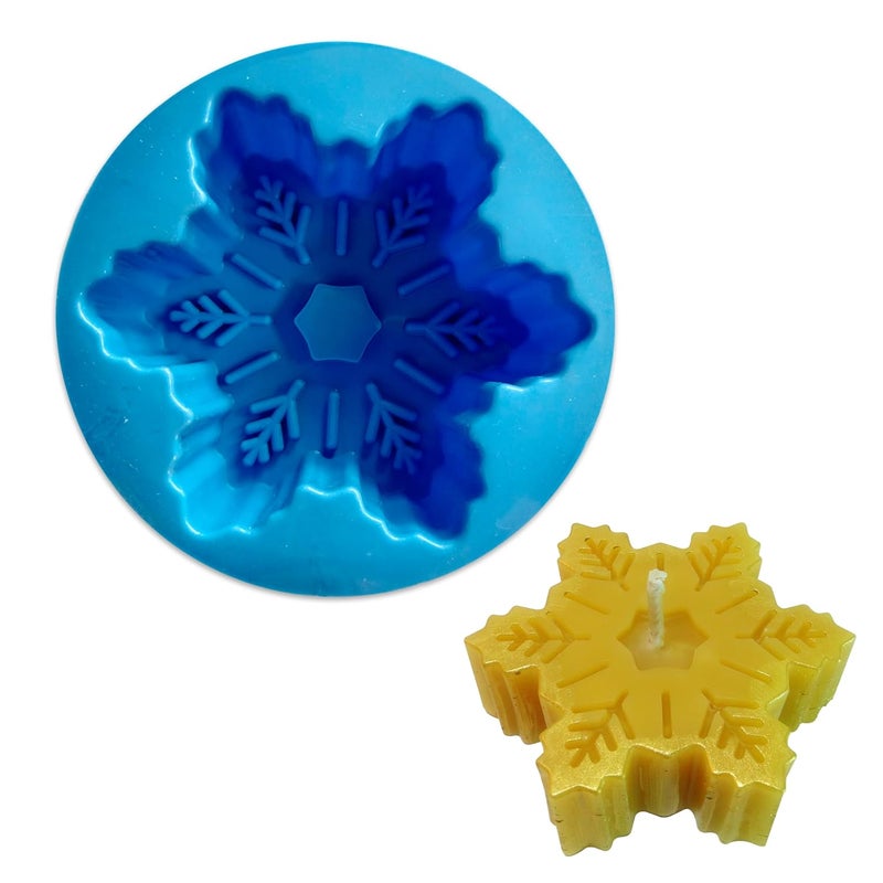 MoldBerry Silicone Snowflake Candle Mold Christmas Candle Mould Candle Making Home Dcor Festival Party Gifting Multipurpose Mold for Chocolate Pudding Treat Ice Soap Decoratives Pack Of 1