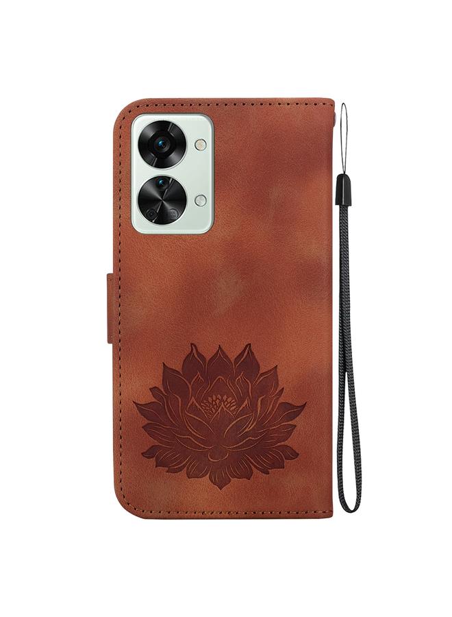 erorex Case For OnePlus Nord 2T Lotus Embossed Leather Phone Case  - Image 3