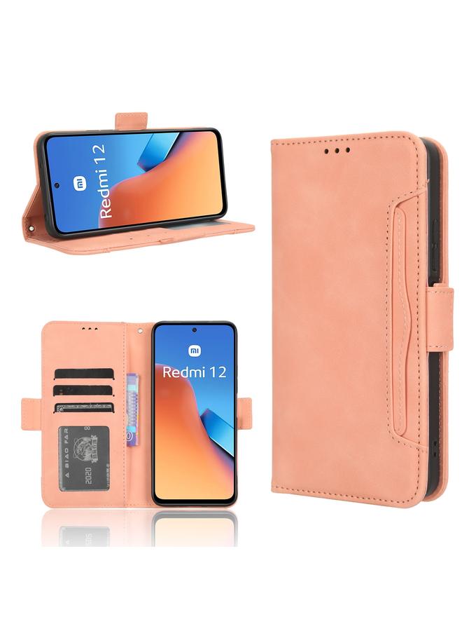 Case For Xiaomi Redmi 12 4G Skin Feel Calf Texture Card Slots Leather Phone Case