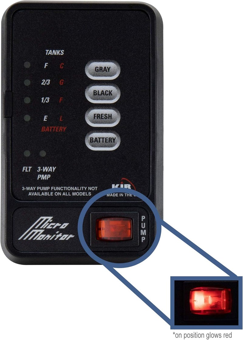 RecPro RV Tank Sensor Monitor Panel M21 | KIB Replacement | Panel Only | Fresh Water or Holding Tank Level Sensor (Black) - Image 2