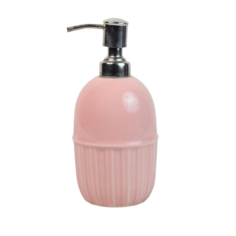 Kaolinite Ceramic Bathroom Accessories Set for Utility and Bathroom Decor Liquid Soap Dispenser soap Tray Toothbrush Holder Exclusive Bathroom Set Pink - Image 5