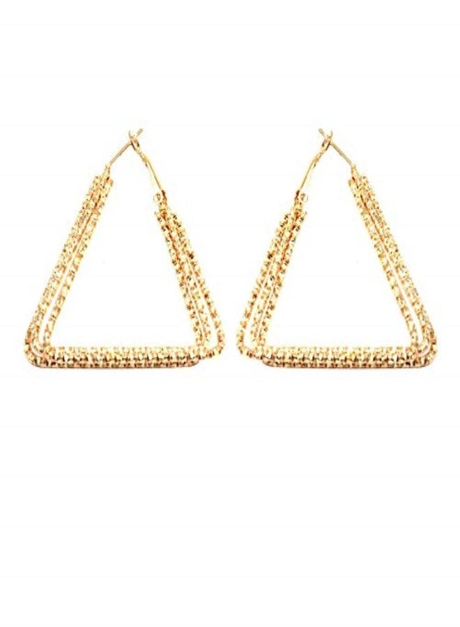 DENICRAAS Girls Women 3 Layered Black + Golden Combo Hoop Earring For Festive,Office, Birthday Party,Occasion, Causal Wear 2p Iolite Metal Hoop Earring (Set of 2) - Image 2