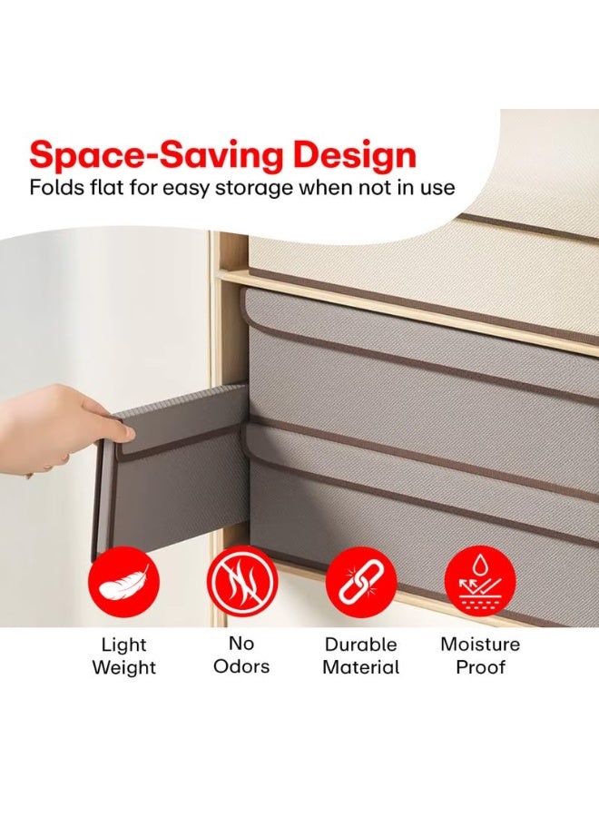 PTTIMFFM 2-Pack Foldable Drawer Organizer with Lid, Fabric Storage Boxes for Socks, Underwear, Ties, Closet Divider for Cabinet & Wardrobe - Image 3