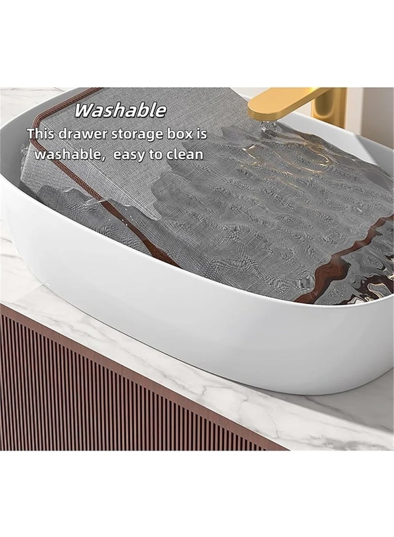 PTTIMFFM 2-Pack Foldable Drawer Organizer with Lid, Fabric Storage Boxes for Socks, Underwear, Ties, Closet Divider for Cabinet & Wardrobe - Image 5