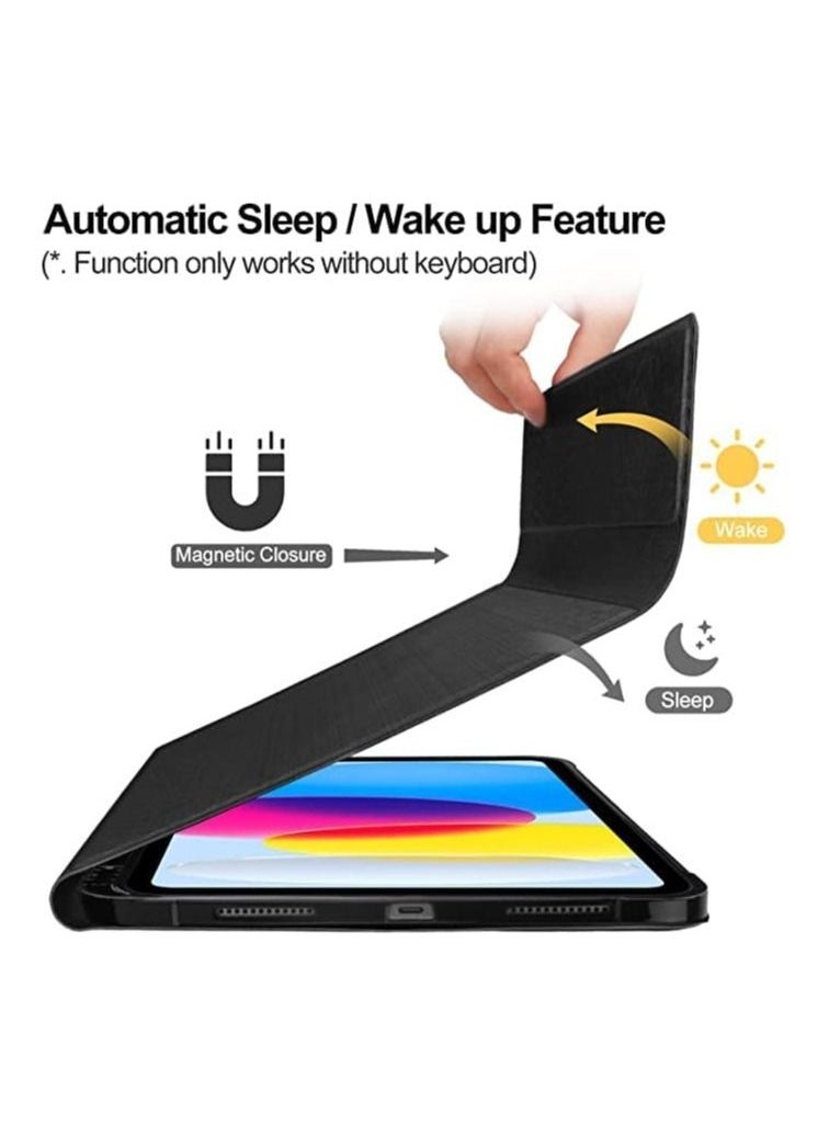 Generic iPad 10th Generation Keyboard Case with Trackpad (10.9 inch 2022 Release), Wireless Detachable Rechargeable Multi-touch Keyboard, Smart Folio Protective Cover with Pencil Holder  - Image 3