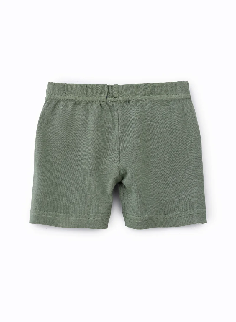 JAM Boys' Solid Green Cotton Shorts