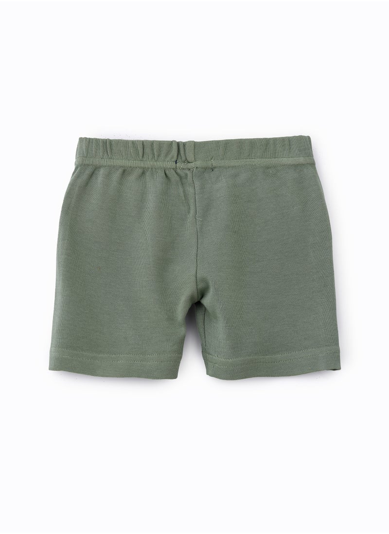 JAM Boys' Solid Green Cotton Shorts  - Image 2