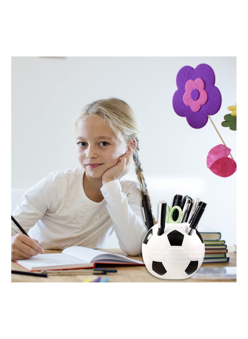 SYOSI 2 Pieces Soccer Pen Holder,  Creative Football Pen Holder, Desktop Pencil Holder for Office School, Pen Organizer Desk Decor for Kids Gifts (Black and Red) - Image 4