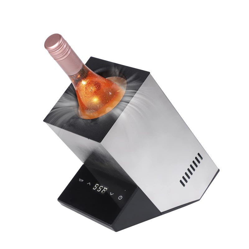 Cobalance Electric Wine Chiller Single Bottle Cooler for 750ml Wine or Some ChampagneStainless Steel Iceless Cooler Keep Cold Up to 24hKitchenBar and RV Vino AccessoryGift for Vino Lover
