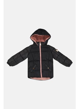 Toddlers Girl Quilted Puffer Jacket, Grey
