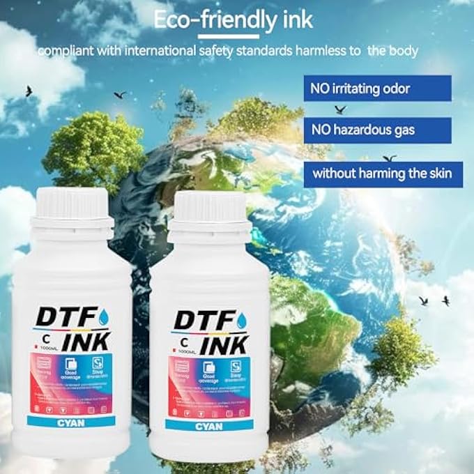 PREMIUM DTF INK REFILL FOR INKJET PRINTERS, TRANSFER INK CONVERSION KIT FOR PET FILM THERMAL TRANSFER TEXTILE PRINTING COMPATIBLE WITH I3200, DX5/DX7, 5113, I4720, XP600 (BLACK, 1000ML) - Image 3