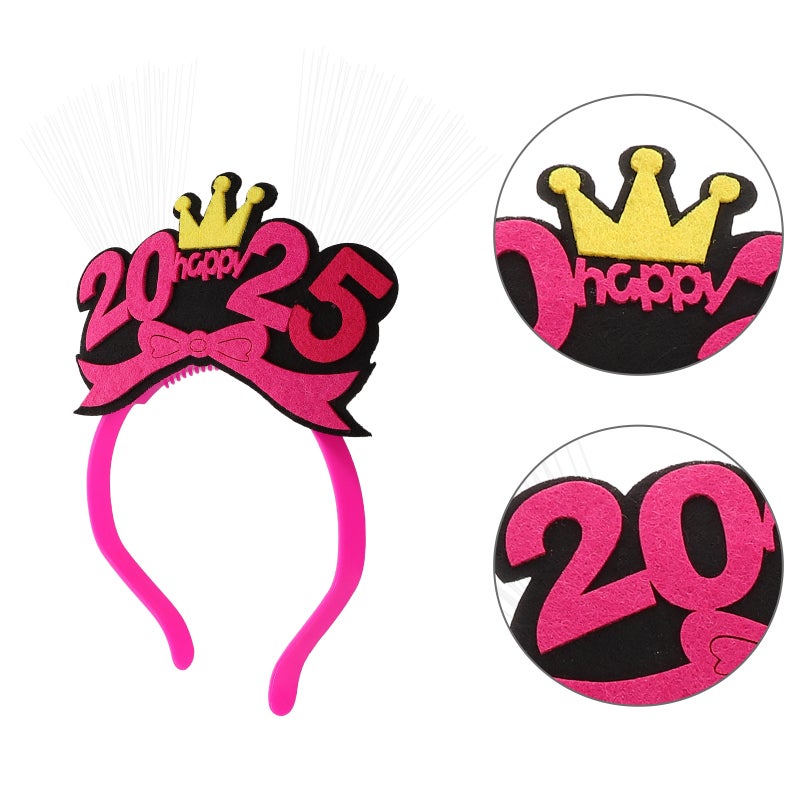 Light Up New Year Headband for Kids and Adults Happy New Year Party Accessory Glowing 2025 Headband for New Year's Eve New Year Hairband Festival Headband Decoration - Image 1