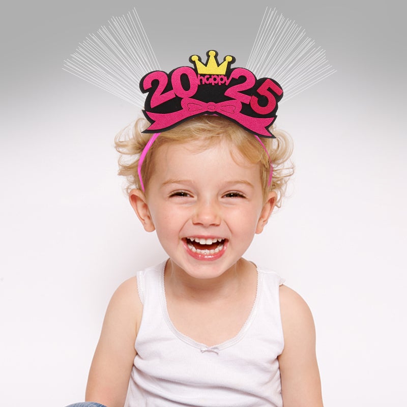 Light Up New Year Headband for Kids and Adults Happy New Year Party Accessory Glowing 2025 Headband for New Year's Eve New Year Hairband Festival Headband Decoration - Image 4