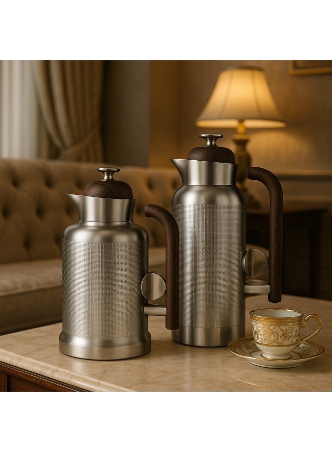Alsaif ✨ Sandra Gold & Wood Thermos Set – by Alsaif | Warm Elegance in Every Detail ✨ - Image 1