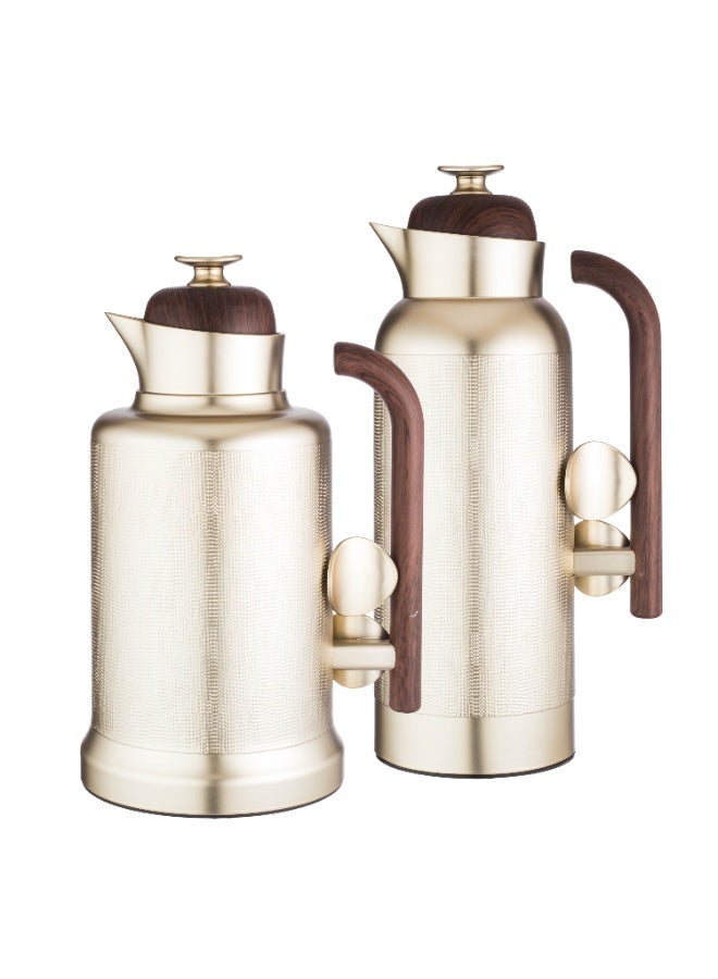 Alsaif ✨ Sandra Gold & Wood Thermos Set – by Alsaif | Warm Elegance in Every Detail ✨ - Image 2