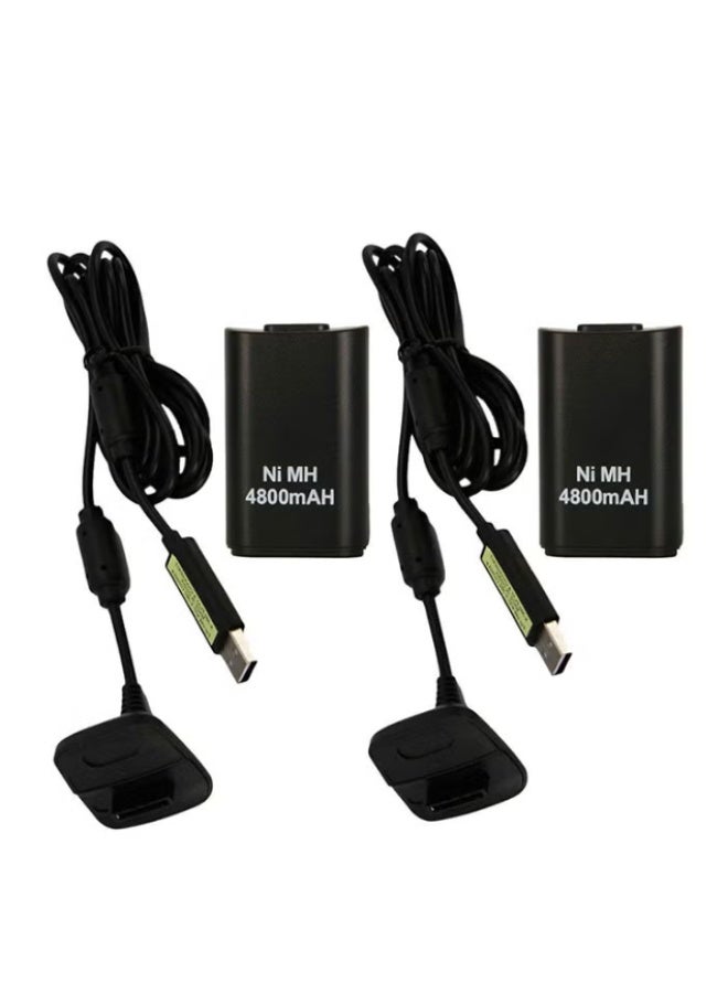 Ainawo 2-Piece USB Charging Cable With Battery For Xbox 360 Controller - Image 1