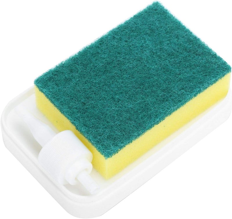 ويوبلز موزع صابون سائل أوتوماتيكي يعمل بالضغط، 2 في 1 مع حامل إسفنجة لحوض المطبخ (أبيض) - Image 5